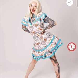 Wax Poetic Adelaide Dress in Teal Trim - new